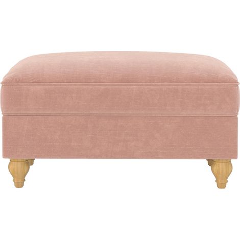Tabouret Windsor en chenille rose, design classique et doux, idéal pour une décoration tendre et élégante dans votre intérieur. (1/5)