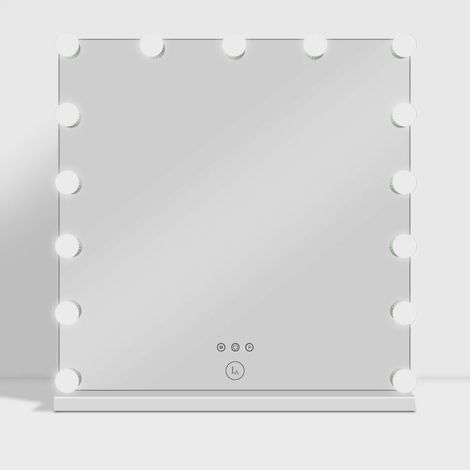 Lux Vanity LV-2669: 15 Dimmable LED Bulbs Square Hollywood Vanity Mirror - 100 x100cm (1/5)