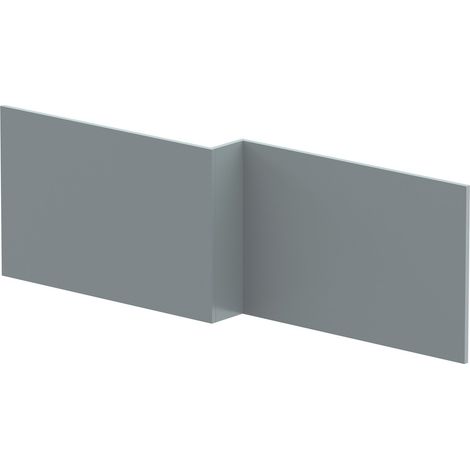 1700mm Chartley L Shape Square Front Bath Panel - Matt Coastal Grey