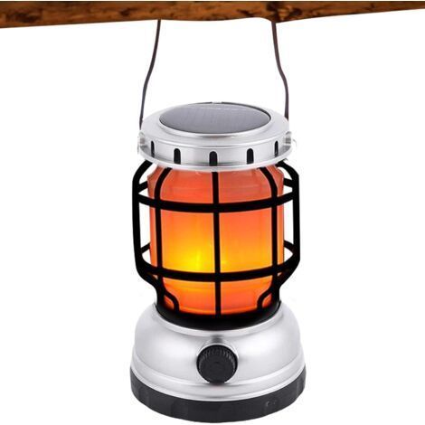 Lampes solaires de camping – Lampe de poche LED rechargeable – Lanternes d'extérieur pour randonnée, camping, pêche, chasse (1/5)