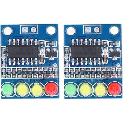 2 Stück Batterieladestandsanzeigemodul, Kapazitätstesterplatine, 4-phasig, 12 V, mit 4 LEDs
