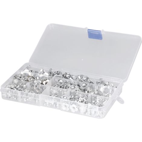 Lot de 140 écrous à griffes en acier galvanisé M3 à M8, inserts filetés pour meubles et clous d'angle (1/5)