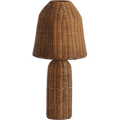 Light & Living - tischlampe - Mandor - braun - rattan - Ø 29cm -