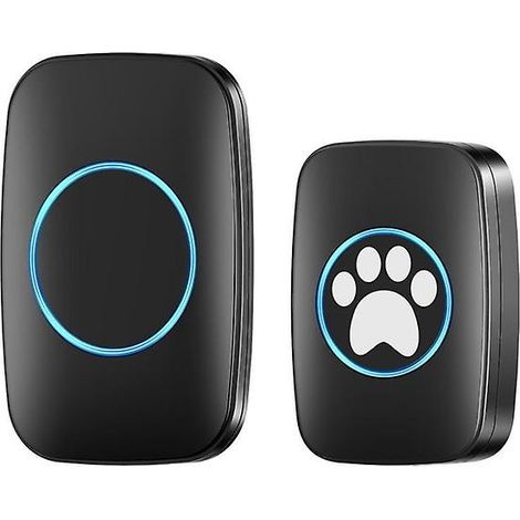 Sonnette sans fil pour chien Hot, sonnette à bouton-poussoir, 60 mélodies, 5 niveaux de volume, clignotement LED (1 récepteur + 1 bouton) A-AquaForge (1/5)