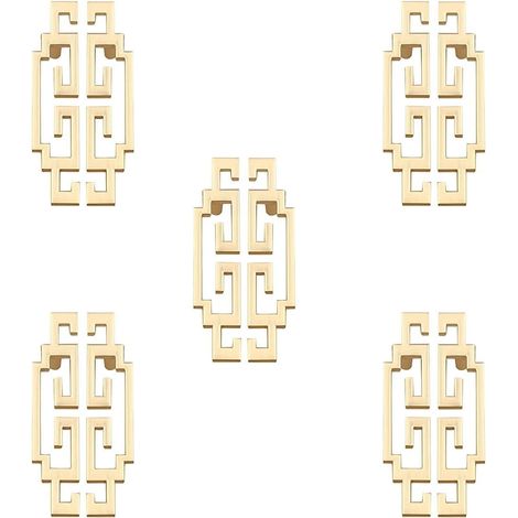 5 Pieces Gold Kitchen Handles 64mm Center to Center Shiny Golden Furniture Handles for Cabinet Dresser Cupboard Bathroom Kitchen Bedroom Drawer (Screws Included) (1/5)