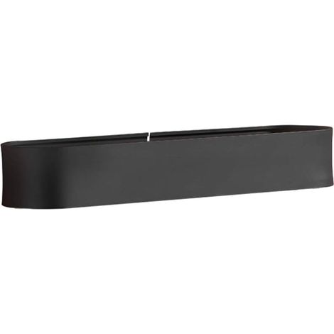 Étagère murale adhésive noire de 60 cm pour salle bain et cuisine, support en aluminium avec trou (1/5)