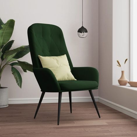 Sillón de relax de terciopelo verde oscuro vidaXL (1/5)