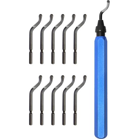 Outil d'Ébavurage Manuel, Ebavureur avec 10 BS1010 Lames de Rechange, Stylo Ebavureur, 360° Rotatif Deburr Burr Remover pour d'Impression 3D (1/4)