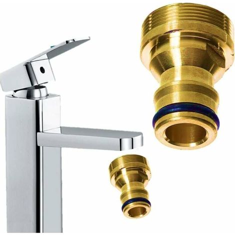 Wasserhahn-Gartenschlauch-Anschluss – Messing-Küchenspülen-Gartenschlauchverbinder für den Innen- und Außenbereich, wasserdicht und rostfrei, universelle Standardgröße, einfacher Austausch (1/4)