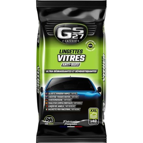 Lingettes vitres Anti-buée XXL 40 lingettes GS27