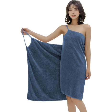 Serviette Robe à Bretelles en Microfibre - Séchage Rapide Peignoir de Bain Femme - Drap de Bain Serviettes de Douche pour Plage, Natation, Surf, Spa, 75140cm (1/5)