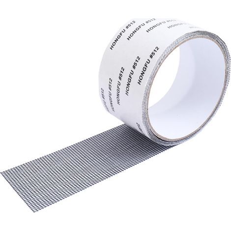 Strisce di riparazione per zanzariere - 5 cm di larghezza, 2 m di lunghezza - Ritagliabili, impermeabili, forte adesione, riparazione zanzariere, grigie (1/5)