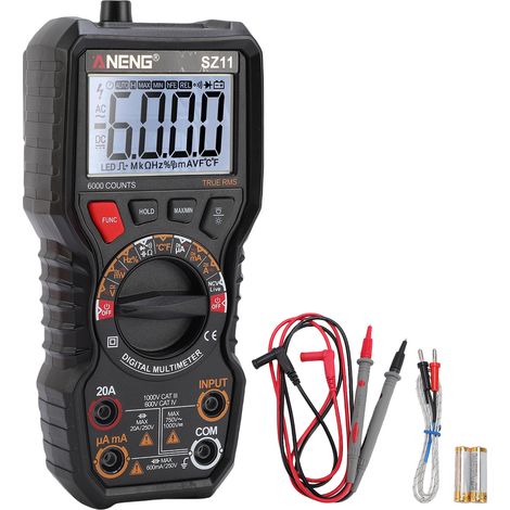 Testeur multimètre, outil de précision 6000 points, instrument de mesure de tension et de résistance, idéal pour la construction, le solaire, l'industrie, les diagnostics de circuits automobiles (1/5)
