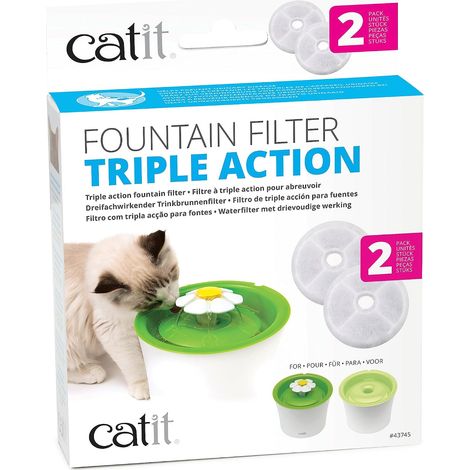 Pack de 2 Filtres à Triple Action pour abreuvoir pour chat (1/5)