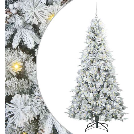 Albero di Natale Artificiale con Rami Pieghevoli Bianco 180 cm vidaXL (1/5)