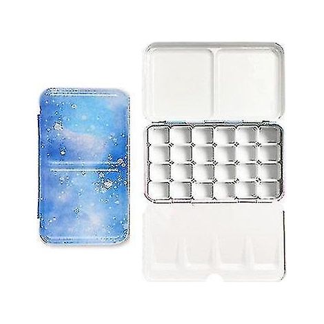 Aufbewahrungsbox aus Eisen für leere sternförmige Paletten mit 24/48 Fächern und halben Näpfchen für Aquarell-/Öl-/Acrylfarben. (1/4)