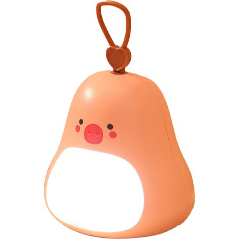 Veilleuse poire rose, rechargeable par USB, 3 niveaux de luminosité, lampe de bureau décorative et mignonne pour chambre d'enfant ou chambre d'étudiant. (1/5)