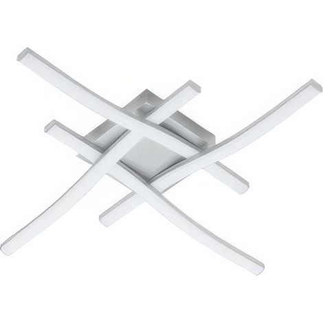 Plafonnier LED Tratti 20 W 4000 K Silver � 4 Lumi�res 2700 Lumens en Aluminium