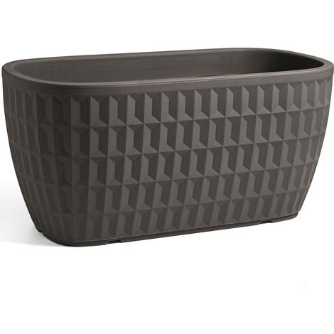 Cassetta rettangolare in resina Tyle 80 cm - arredo moderno giardino fioriera - Colore: Antracite