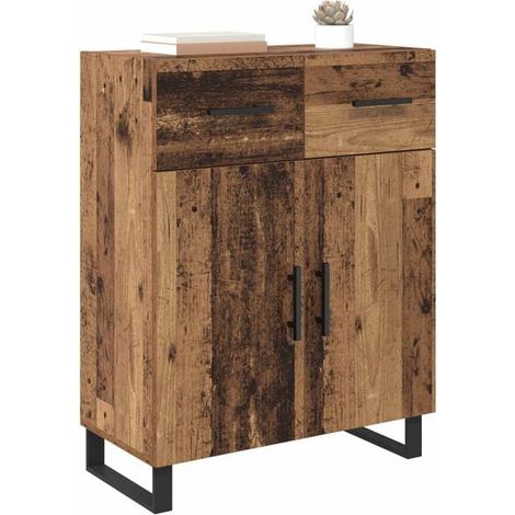 Buffet de Cuisine Rétro en Bois, Meuble de Rangement 69,5 x 34 x 90 cm, Desserte en Bois d'Ingénierie pour Salle à Manger et Salon (1/5)
