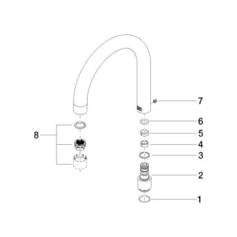 Dornbracht 90282221900-00 Bec pour baignoire mural pièces de rechange