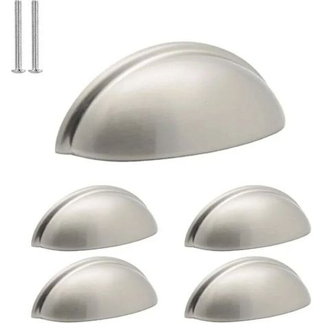 Poignées de poubelle de cuisine, poignées d'armoire, nickel brossé - centres de trou de 3 po (paquet de 5)