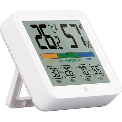 GARRYFIZH Moniteur de température et d'humidité, jauge électronique, écran couleur LCD, thermomètre et hygromètre d'intérieur (1/5)