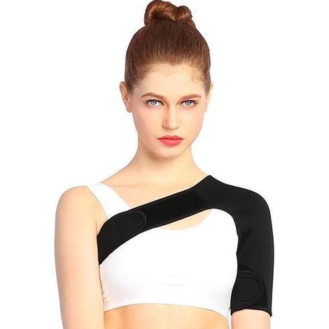 Attelle d\'épaule - Doact - Réglable - Noir - Taille ajustable 28\"-40\" - Compression douce (1/4)