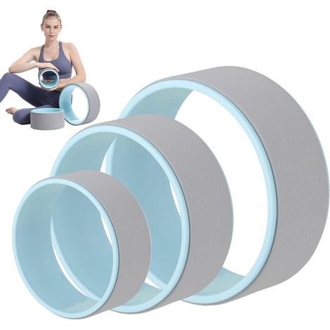 Yoga Wheel Lot de 3 roulettes pour le dos stables et confortables pour les débutants. Pour améliorer le raidisseur de la colonne vertébrale et l'étirement du dos, avec une capacité de poids (1/5)