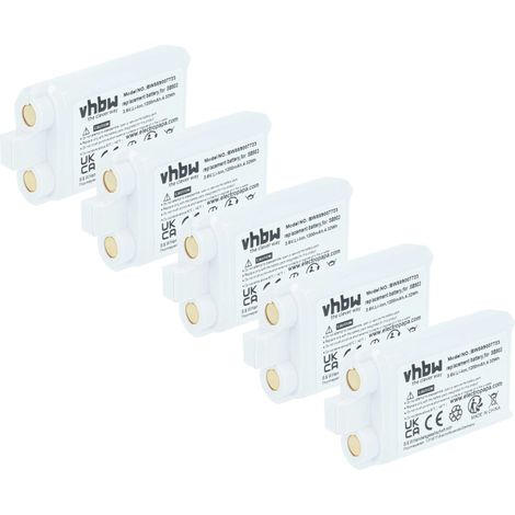 vhbw 5x Akku kompatibel mit Shure SLXD1, SLXD3, SLXD2, SLXD5 Digitales Funksystem, Digitale Taschensender (1200 mAh, 3,7 V, Li-Ion)