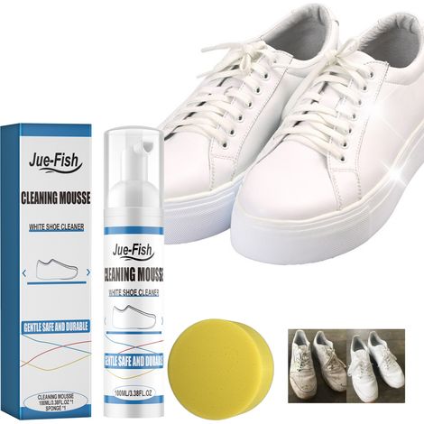 Mousse nettoyante pour baskets blanches et autres baskets - Détachant multifonctionnel et raviveur de couleur - 100 ml x 1 + éponge jaune x 1 -- AKRACING (1/5)
