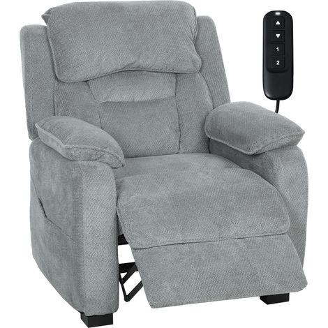 HOMCOM sillón relax reclinable eléctrico con motor silencioso, mando con 2 posiciones memoria, reposapiés, reposacabezas, puerto usb, bolsillos, gris (1/5)