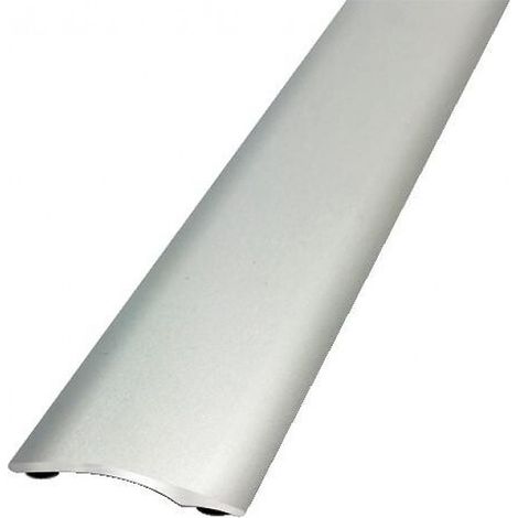 Seuil de porte adhésif inox demi-bombé 30mm – Longueur 0,83m – Installation sans vis – Pour jonction de revêtements de sol (1/2)