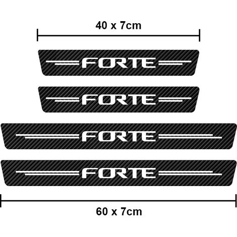 Seuil de porte (Porte) pour Kia Forte GT GT-Line EX : protection anti-rayures,autocollant en fibre de carbone (1/3)