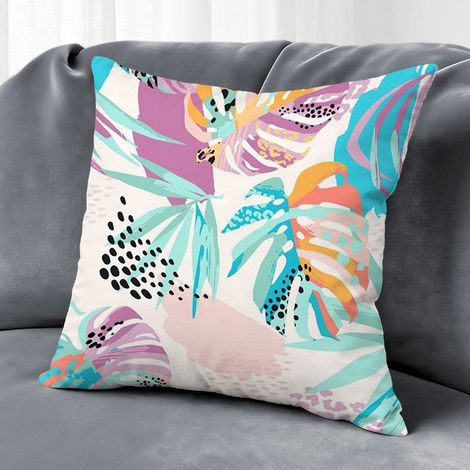 Housse de coussin fleurs printemps, décoration intérieur maison,45×45cm (1/5)