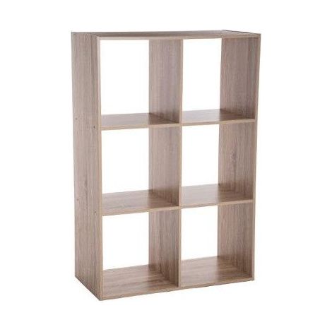 5Five Simply Smart – Bibliothèque 6 étagères 100 cm – Finition chêne sonoma – Panneau de particules MDF – Pour rangement salon, chambre, cuisine