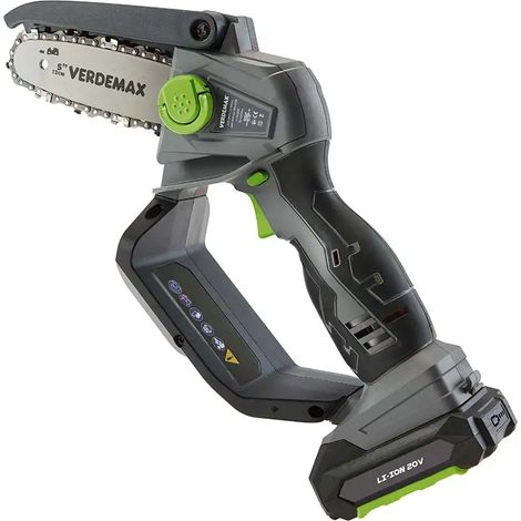 Potatore a Batteria Verdemax PE20 per Arbusti Piante 20V Lama da 12 cm con Batteria