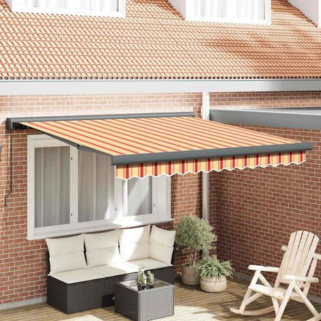 vidaXL Retractable Awning Yellow and Orange 350 x 250 cm (1/5)