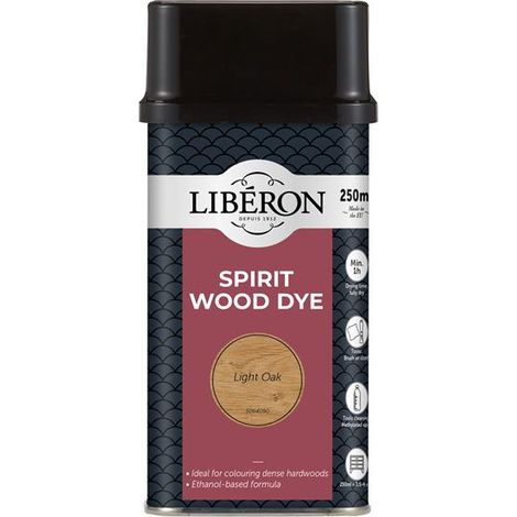 Liberon 014425 Spirit Wood Dye Light Oak 250ml LIBWDSLO250 (1/2)