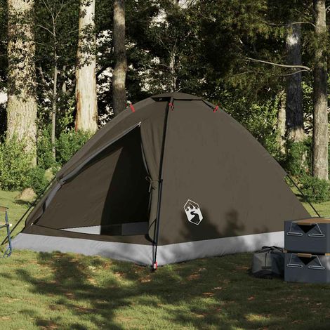 vidaXL Tente de camping à dôme 4 personnes marron imperméable (1/5)