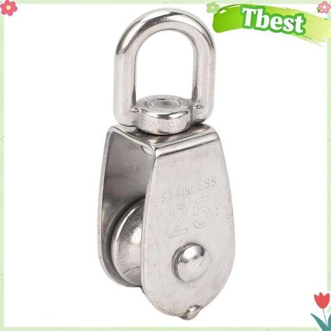 Tbest poulie simple en acier inoxydable Poulie Marine en acier inoxydable, bloc de levage simple, câble métallique suspendu, roue (1/5)