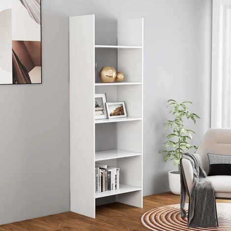 vidaXL Libreria Bianca 60x35x180 cm in Legno Multistrato (1/7)
