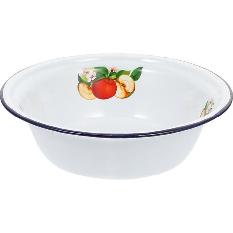 Bol à riz vintage en émail (1 pièce), bol pratique pour conserver les ramen, vaisselle en émail-20X20X6CM-Assorted Color 1 (1/3)