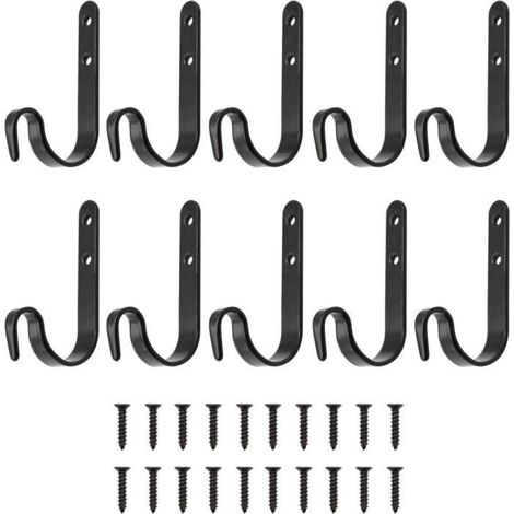 Haken für Türen aus schwarzem Edelstahl – 10er-Set – wasserdicht und feuchtigkeitsbeständig (1/4)