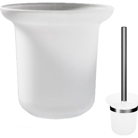 Porte-Brosse de Toilette en Verre, gobelet de Base, gobelet de Brosse Accessoire de Salle de Bain, Support de Rechange en Verre dépoli sans perçage (Seulement la Tasse) (1/5)