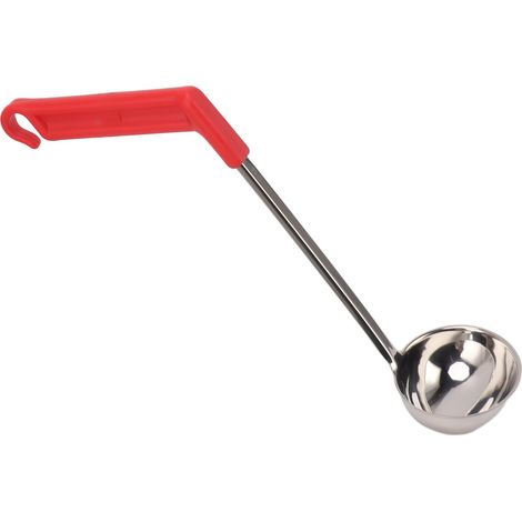 Louche à soupe multifonctionnelle en acier inoxydable anti-brûlure avec manche incurvé, 80 ml, idéale pour la cuisine maison. (1/5)