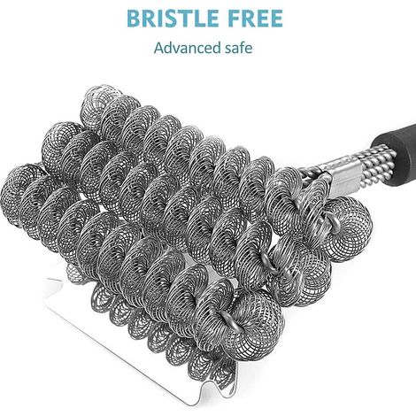 Borstenlose Grillbürste aus Edelstahl, Schaber für Gas-, Holzkohle-, Infrarot-, Porzellan- und Stahlgrills, Zubehör für das Kochen im Freien. (1/5)