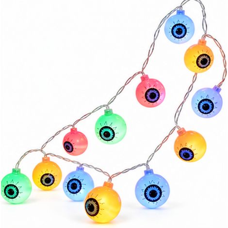 Guirnalda de luces de Halloween de 3 m (10 pies) con 20 LED y 8 diseños adorables de calabazas y calaveras, alimentada por USB, resistente al agua IP44 para decoración. (1/5)