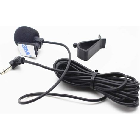3.5mm External Microphone with 3m Assembly Cable Mic for Car and Vehicle Head Unit with Bluetooth Enabled Stereo, Radio, GPS and DVD