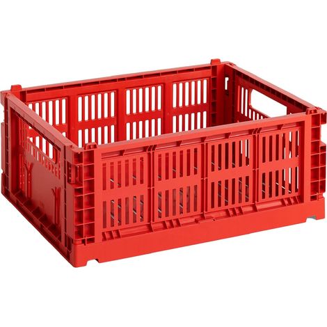 HAY Colour Crate 541462 - Trasportino M in polipropilene riciclato, 34,5 x 26,5 x 14 cm, colore: Rosso (1/5)